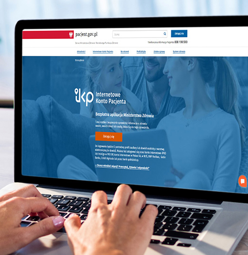 Zrzut ekranu Internetowego Konta Pacjenta