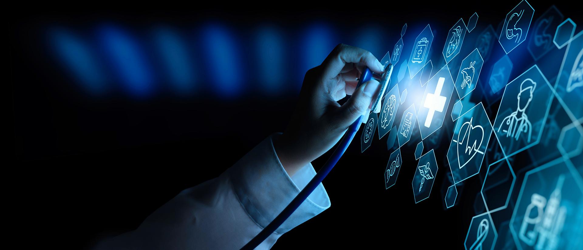 grafika wektorowa obrazująca ideę ekosystemu e-zdrowia