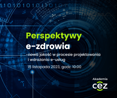 Grafika z napisem "Perspektywy e-zdrowia" 
