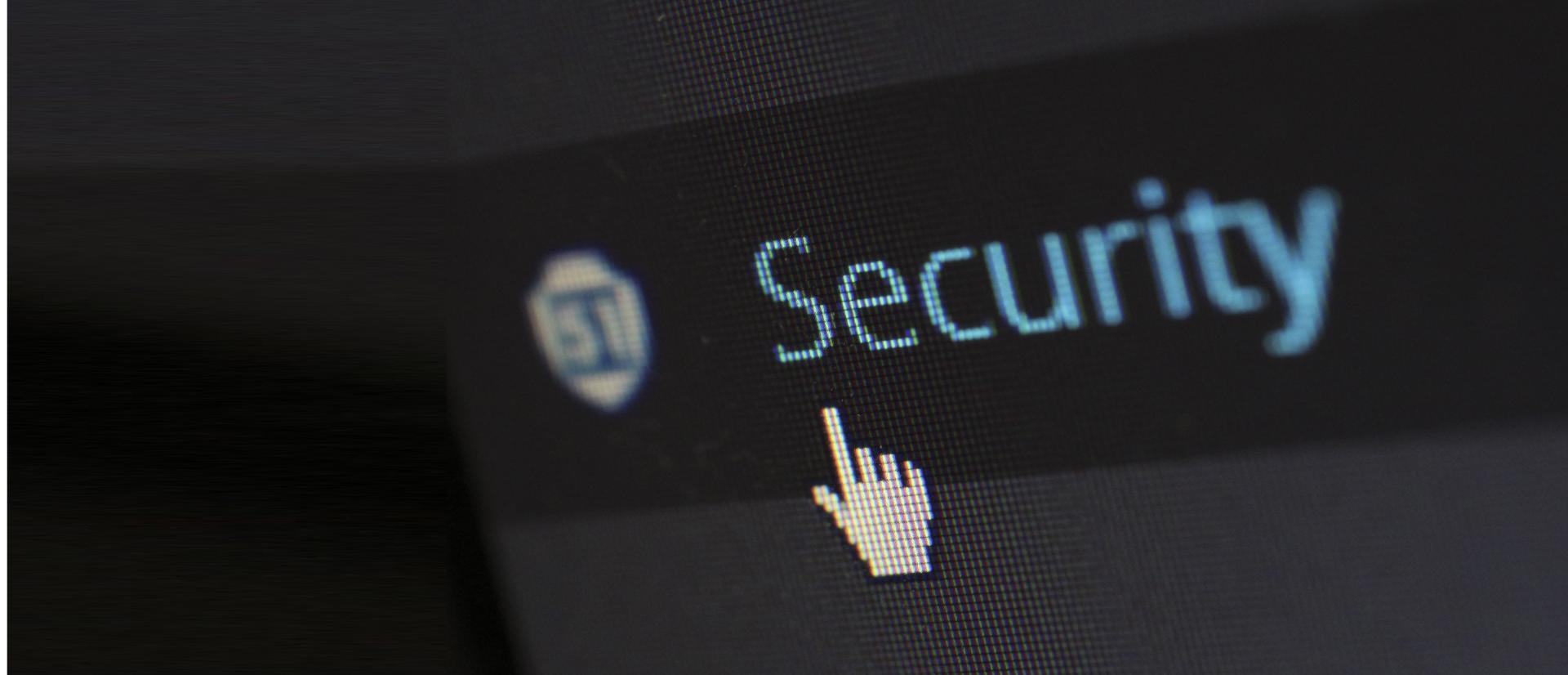 screen z ekranu z napisem security